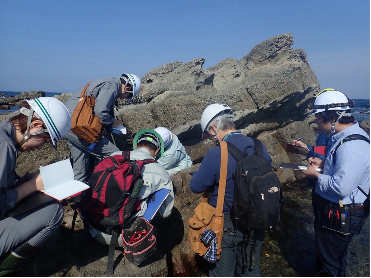 ひたちなか市の海岸での柱状図作成実習