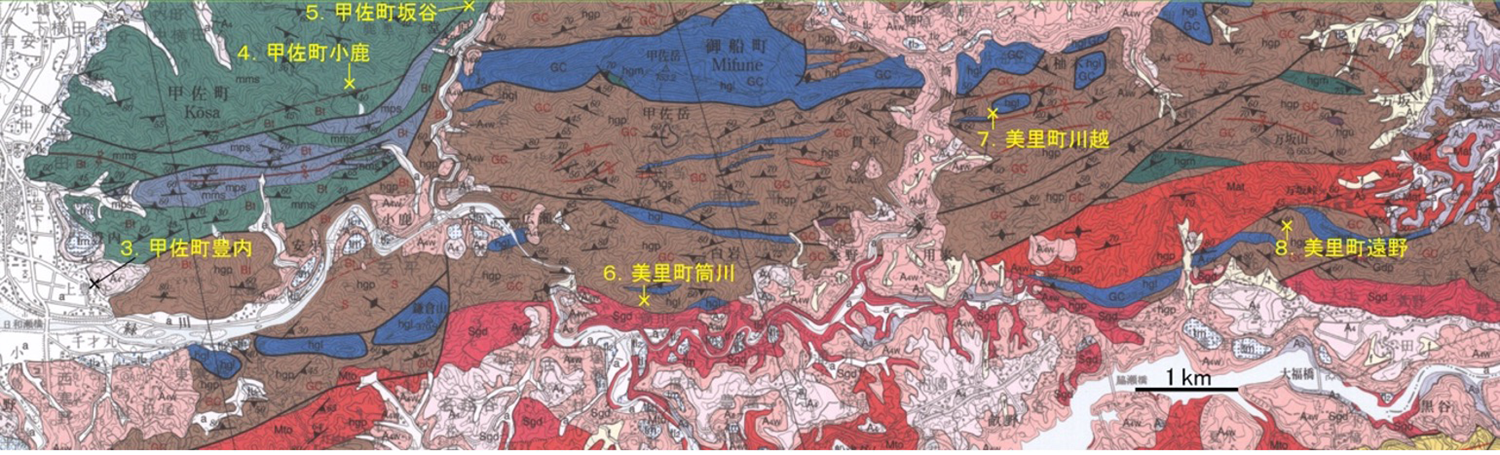 第3図 緑川右岸(北側)に発生した崩壊地