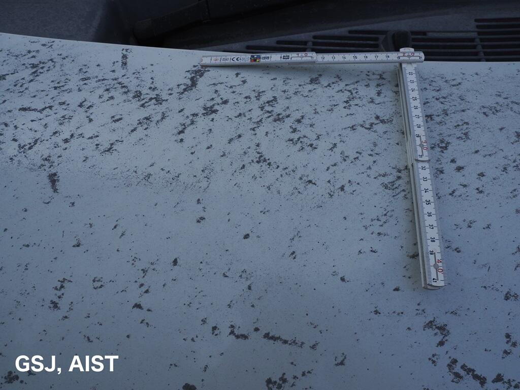 高千穂河原での降灰状況(6月28日)